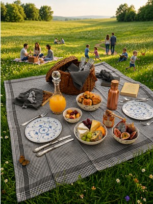 Sundoku Home Zefir 170X170 cm Büyük Boy Masa Örtüsü – Balkon, Mutfak ve Piknik Için Yer Sofra Bezi