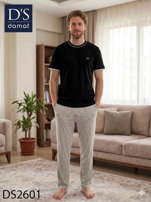 Ang Butik D's Damat 2601 Erkek Spring Kısa Kol Pijama Takımı