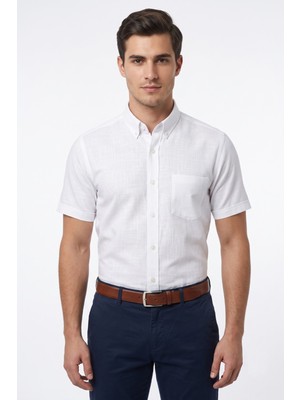 Kamer Erkek Klasik Tek Cepli %100 Cotton Kısa Kol Gömlek BGL-ST05624
