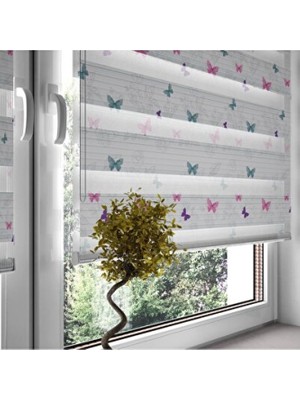 Empressco Sevimli Zebra Stor Perde, Pembe Li, Şık ve Modern Tasarım