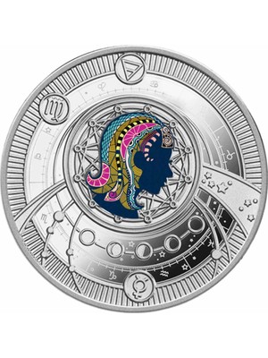 Mennica Polska AgaKulche Başak Burcu Gümüş Sikke Coin Kolye