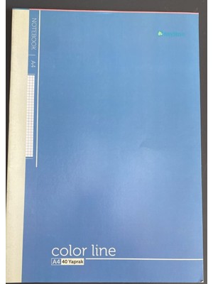 Myline Color Line A4 40 Yaprak Kareli Defter Mavi Kapak - Defne Defter