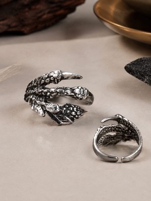 Herşey Nota Eagle Claw Adjustable Men's Ring Kartal Pençesi Ayarlanabilir Erkek Yüzüğü