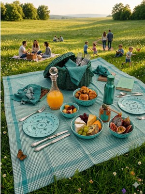 Sundoku Home Zefir 170X170 cm Büyük Boy Masa Örtüsü – Balkon, Mutfak ve Piknik Için Yer Sofra Bezi