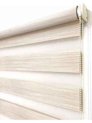 Empressco Şık Bambu Stor Zebra Perde, Sütlü Kahve Renk, Dilimsiz, Modern Tasarım