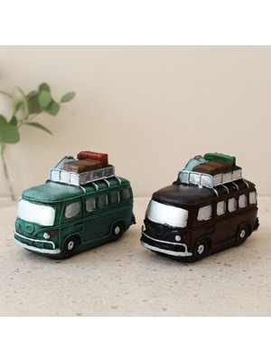 TKÇ Vintage Otobüs Dekoratif Biblo Kumbara Reçine 22X14X9 cm