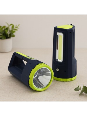 Akıllı Bayi 2in1 30W/10W Cob LED USB & Oto Şarjlı El Feneri Projektör Aby