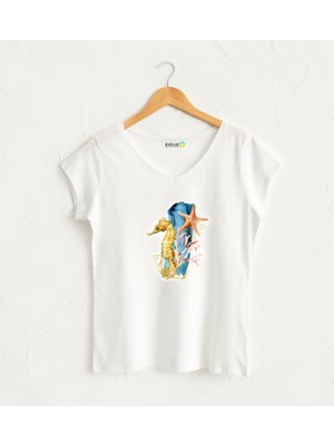 Kidilia Deniz Atı Baskılı Tasarım T-Shirt
