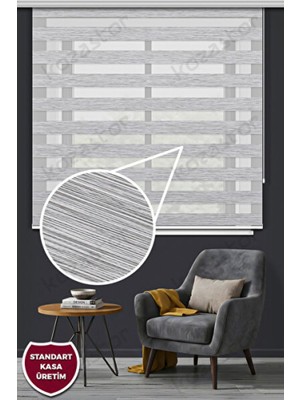 Empressco Gri Zebra Stor Perde 125, Şık ve Modern Tasarım, Pratik Kullanım