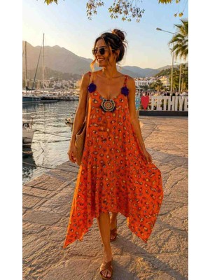 Park Moda Askili Ithal Keten Elbise