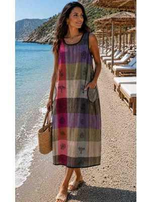 Park Moda Askili Ithal Keten Elbise
