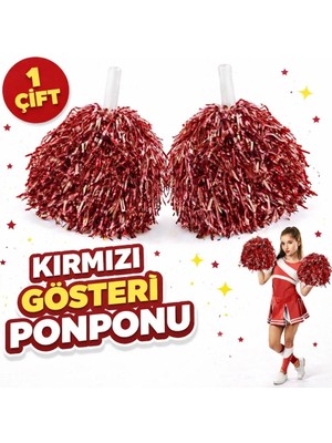 Aydogan's Ayd 1 Çift ( 2 Adet ) Kırmızı Renk 23 Nisan 19 Mayıs 29 Ekim Okul Gösteri Ponponları