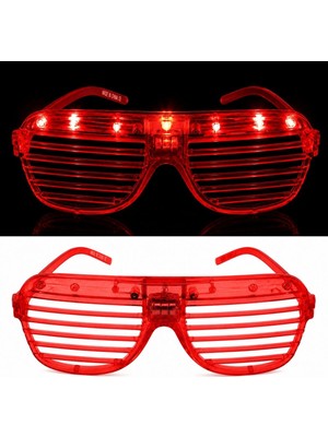 Aydogan's Ayd LED Işıklı Panjur Parti Gözlüğü Kırmızı Renk Shutter Gözlük