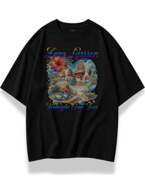 Fuddy Moda Unisex Oversize Zara Larsson Midnight Sun Tour Baskılı Fan Art Tişört