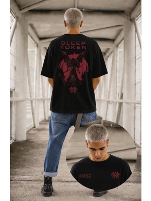 Fuddy Moda Unisex Oversize Rock Band Sleep Sırt Baskılı Tişört