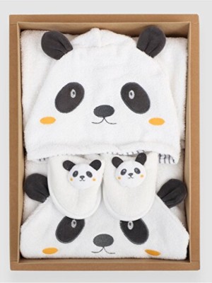 Empressco Sevimli Panda Desenli Bambu Bebek Bornoz Seti 0-24 Ay