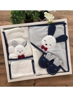 Empressco Yenidoğan Erkek Bebek Havlu Bornoz Seti, Yumuşak ve Şık Tasarım