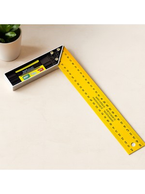 Akıllı Bayi 40 cm Metal Masa Gönyesi - Sarı