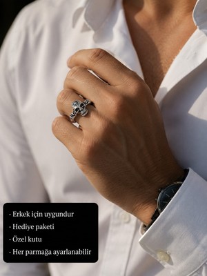 Herşey Nota Skullvanguard Phantom Ring Kuru Kafa Motifli Erkek Yüzük
