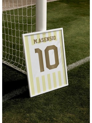 M.asensio 10 Yeni Sarı Beyaz Poster Tablo (Çerçeveli)