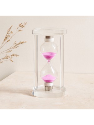 Gees Global Büyük Cam Kum Saati (Standlı) — 7.5 cm Çap, 15 cm Yükseklik