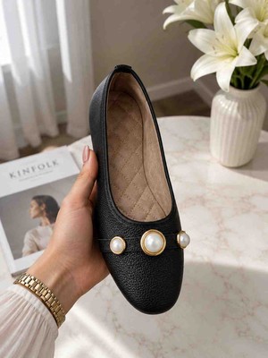 Sy Butik Kadın  Taş Detaylı Babet Günlük Rahat Casual