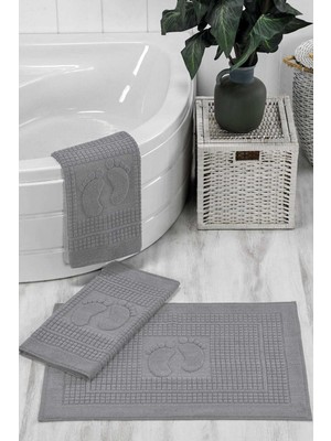 Mira Home 3 Lü Banyo Ayak Havlusu %100 Pamuklu 50X70 cm Açık Gri