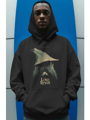 Sevbano Yüzüklerin Efendisi Gandalf Film Ön Baskılı Unisex Oversize Premium Hoodie