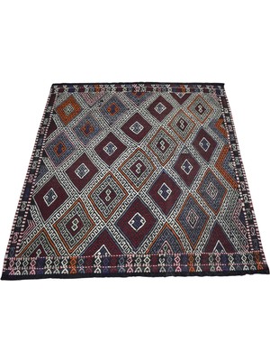 Zehra Abla Halı El Dokuma Görkemli Karakeçili Balıkesir Yörük Yün Cecim Kilim 7398