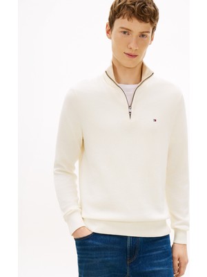 Tommy Hilfiger Pıma Org Ctn Cashmere Zıp Mock