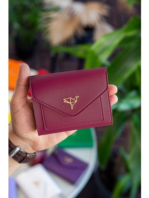 Empressco Mini Bordo Vegan Deri Kadın Cüzdanı, Şık ve Çok Kartlı Tasarım
