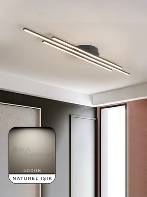 Empressco Modern Lineer LED Avize, Üçlü Armatür, Doğal Işık, Estetik ve Şık Tasarım