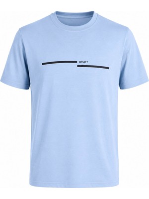 Trender What Baskı Süpreme Mavi Erkek T-Shirt 226-34