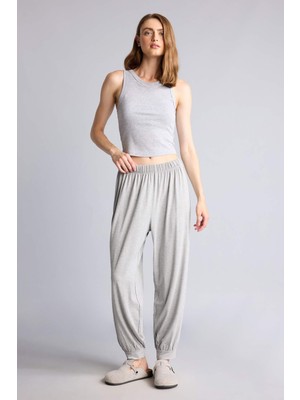 DeFacto Regular Fit Elastik Bel Gri Melanj Eşofman Altı I0698AX26AU