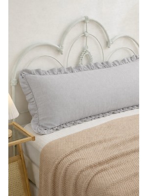 Empressco Yumuşak ve Şık Gri Uzun Yastık Kılıfı 50X135 cm