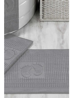 Mira Home 3 Lü Banyo Ayak Havlusu %100 Pamuklu 50X70 cm Açık Gri