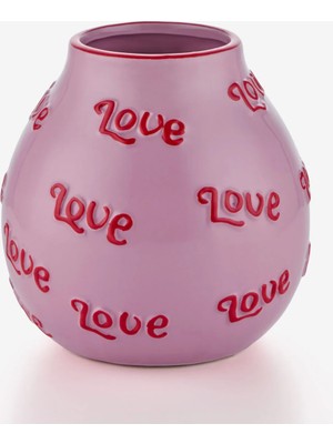 Gift Company Pembe Dolomit Love Vazo 14X14,3X14 cm
