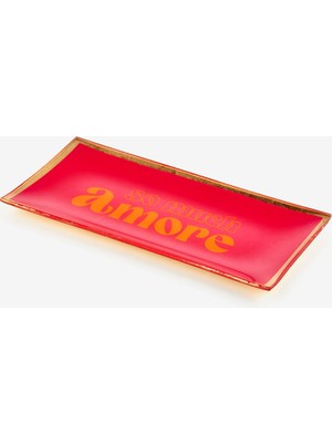 Gift Company Pembe Cam Amore Dekoratif Obje 10X0,8X21 cm