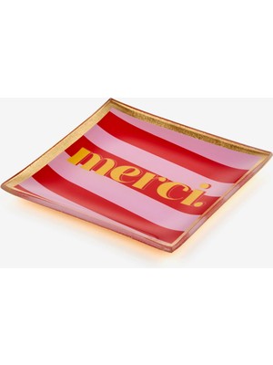 Gift Company Pembe Cam Merci Dekoratif Obje 10X0,8X10 cm