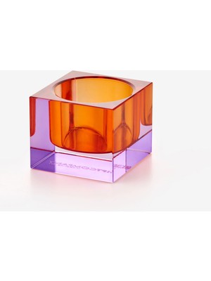 Gift Company Kırmızı Kristal Cam Mumluk 5x3,7x5 cm
