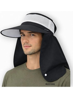Mustran Unisex Güneş Korumalı Geniş Siperli Ense Korumalı Yazlık Güneş Şapkası Plaj Tarla Günlük Yürüyüş