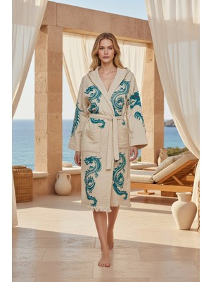 Varol Organik %100 Pamuk Kimono Yaka Sabahlık Bornoz - Viserion