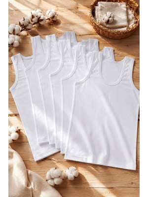Seher Yıldızı 0036 Seher Çocuk Penye Atlet 12LI Paket Beyaz