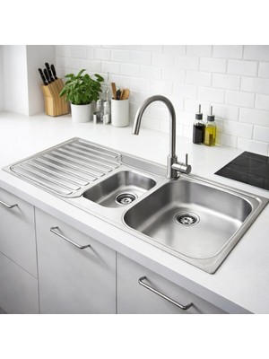 Teka Princess 60 B 1.5 Gözlü Paslanmaz Çelik Evye Sağ Damlalık Mutfak Tezgahı İçin 1000 x 500 mm