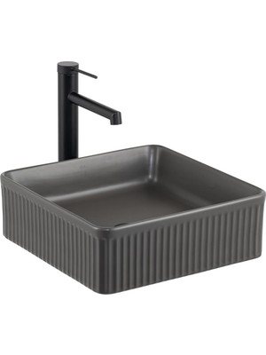 Lena E-W1003MF Tezgah Üstü Lavabo Mat Füme