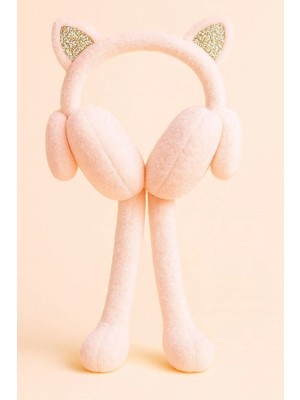 Bony Socks Kedi Kulaklı Çocuk Peluş Kulaklık Pembe