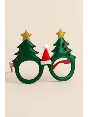 Bony Socks Çam Ağacı ve Noel Baba Şapkalı Aksesuarlı Yılbaşı Gözlüğü