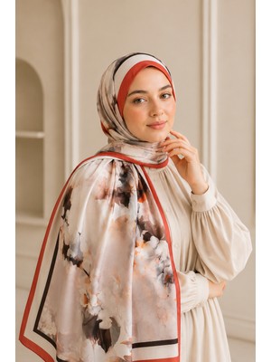 Eys Safir Çiçek Desen Şal Serisi Gülkurusu