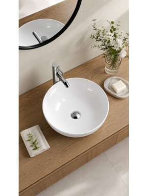Proser Gökçeada Oval Çanak Lavabo Beyaz