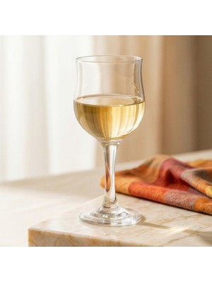 Lav Nevakar Cam Beyaz Şarap Kadehi 6'lı 200 ml Ayaklı (Meşrubat/Su Bardağı)